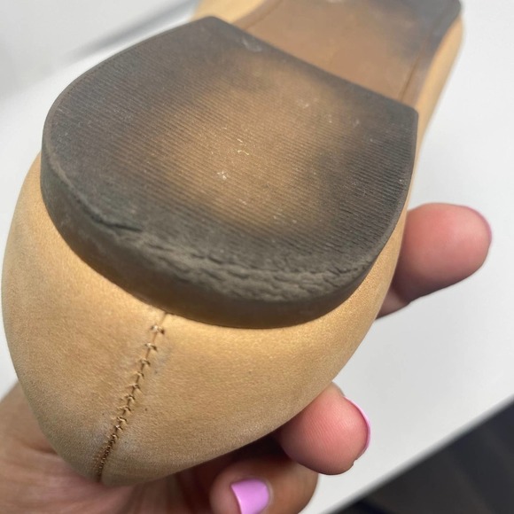 Lucky Brand Women Dellie Beige Brown Ballet Flats Shoes Scallop Sz 7M Comfort - Picture 10 of 11